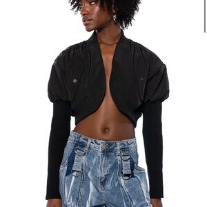 MAKE IT LOOK EASY SKINNY ARM CROPPED BOMBER AKIRA